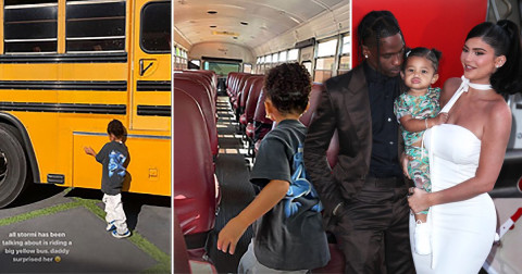 Travis Scott surprises his 3-Year old daughter with a school bus