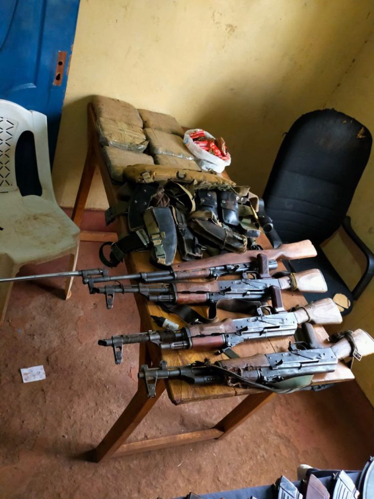 KENYAN COPS RECOVER FOUR GUNS, AMMO AND SIX STONES OF BHANG DURING A HOUSE RAID IN ISIOLO